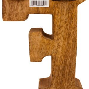 Hand Carved Wooden Embossed Letter F