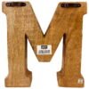 Hand Carved Wooden Embossed Letter M