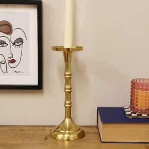 Gold Pillar Candlestick Medium