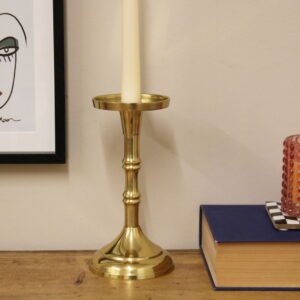 Gold Pillar Candlestick Small