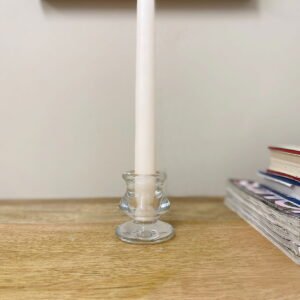 Clear Glass Candle Holder 6cm