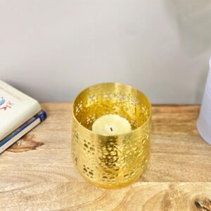 Small Gold Candle Pot 13.5cm