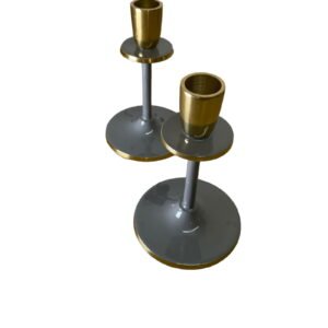 Glossy Grey Irina Candlestick