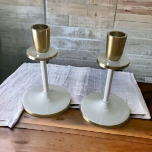 Glossy White Irina Candlestick