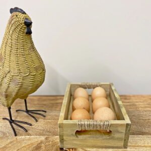 Wooden String Handle Egg Crate 19cm