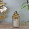 Small Gold Metal Moroccan Style Kasbah Candle Lantern