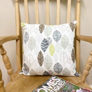 Scatter Cushion With Contemporary Green Leaf Print Design 37cm