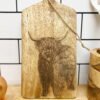 Highland Cow Engraved Wooden Cheese Board