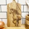 Horse Engraved Wooden Cheese Board