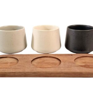 Set of 3 Tapas Set (Tall) on Acacia Wooden Tray