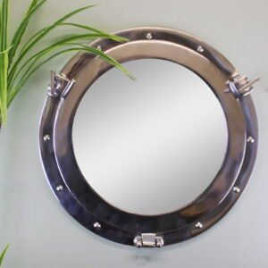 Silver Metal Port Hole Mirror