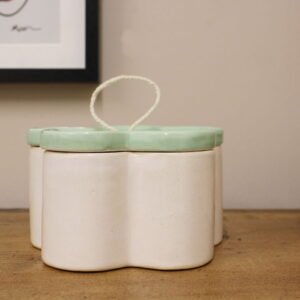 Green Flower Shape Trinket Box