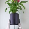 Black Planter Metal Stand 28cm