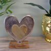 Large Metal and Wood Standing Heart Decoration