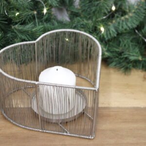 Silver Heart Tealight Holder