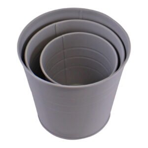 Set of 3 Round Metal Planters