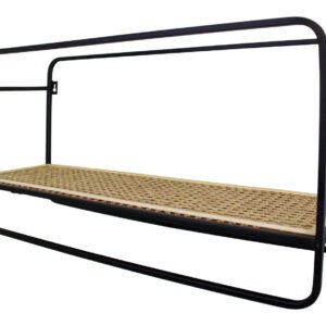 Large Wall Hanging Shelf Unit in Metal Weave Effect