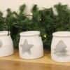 Set of Three Ceramic Tealight Holders