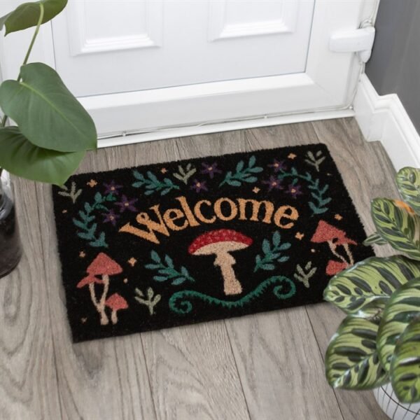 Black Mushroom Welcome Doormat - Image 4