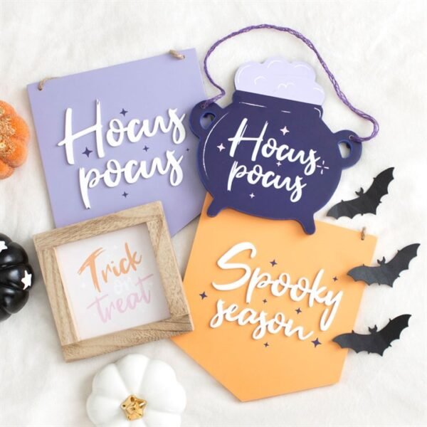 Hocus Pocus Cauldron Shaped Hanging Sign - Image 5