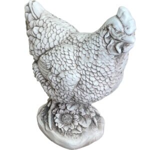 Stone Effect White Hen Statue