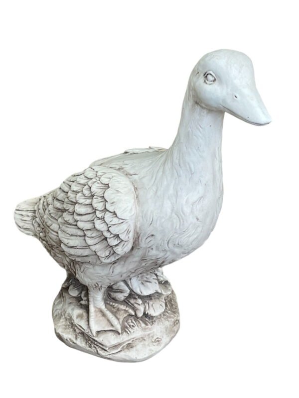 Stone Effect White Duck Statue