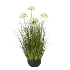 Bring the timeless elegance of nature indoors with our exquisite faux Large White Allium plant. This stunning artificial arrangement captures the ethereal beauty of Allium schubertii