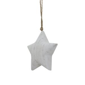 this rustic star embodies serene countryside charm while maintaining a modern sensibility. The carefully applied whitewash finish creates subtle depth and texture