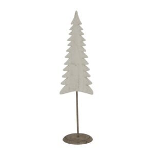 This sculptural botanical accent presents a minimalist interpretation of natural forms in a refreshing whitewashed finish. The carefully proportioned tree silhouette rises gracefully from its coordinating stand