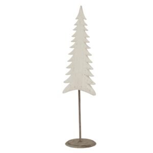 this whitewashed tree ornament delivers an organic silhouette that embodies serenity and minimalist charm. The thoughtfully weathered finish creates depth and character