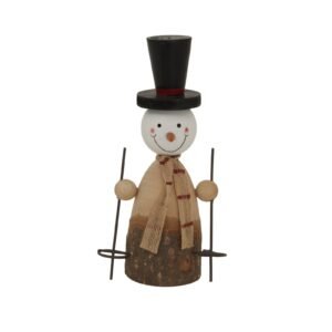 Winter charm materialises in this substantial rustic snowman decoration