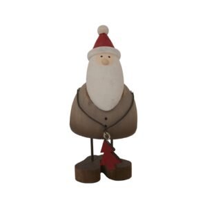 This charming seasonal ornament captures the essence of traditional yuletide charm with its rustic appeal. The carefully rendered Santa figure stands as a testament to authentic holiday craftsmanship