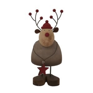 Celebrate the enchanting spirit of winter with this rustic reindeer ornament