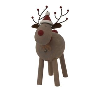 perfect for seasonal displays throughout the winter months. The carefully detailed figurine showcases a lovable Rudolf character