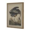 This stunning wall art portrays a graceful heron rendered on natural linen