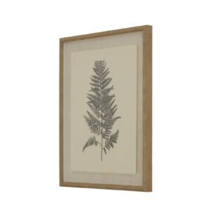 Delicately rendered botanical artwork meets refined presentation in this captivating wall piece from the Flora & Fauna Collection. The beech fern illustration