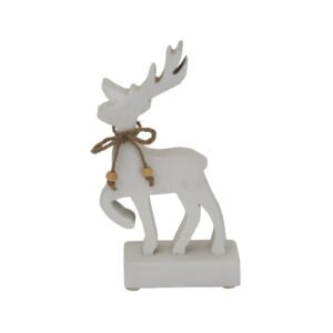 This enchanting white reindeer figurine radiates Nordic charm and wintry splendour