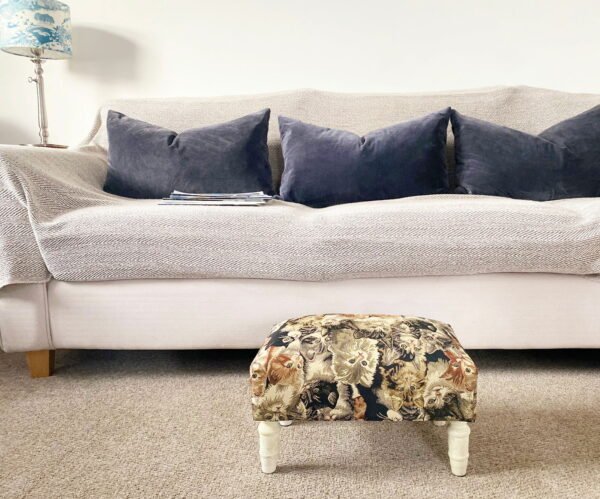 Cat Fabric Footstool with Drawer - Image 5