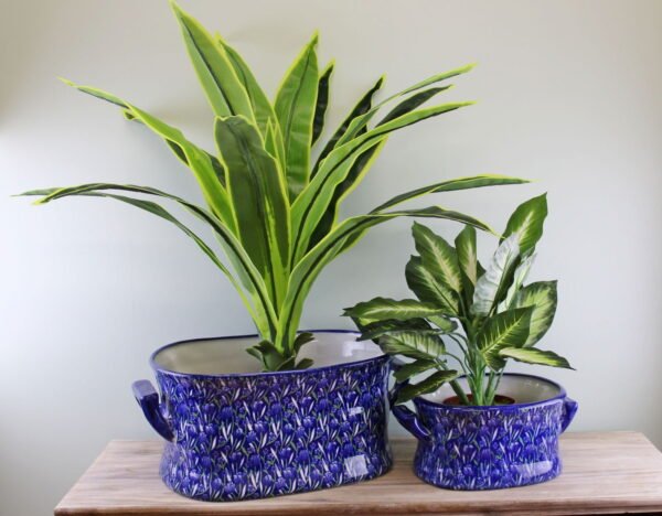 Set of 2 Ceramic Footbath Planters