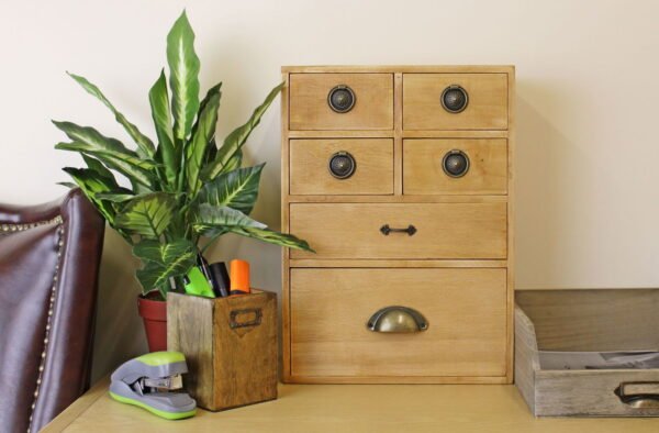 6 Drawer Storage Cabinet, Assorted Size Drawers - Image 5