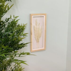 White Pampas In Rectangular Frame 50cm