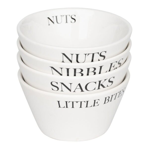 Set of 4 Ceramic Round Snack Bowls - Image 3