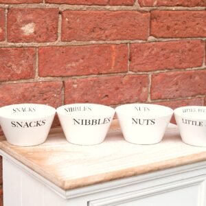 Set of 4 Ceramic Round Snack Bowls