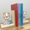 Set of Two Wooden Lion Bookends