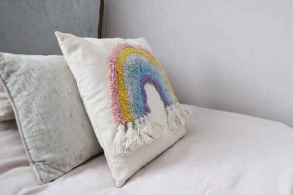 Rainbow Tassel Square Scatter Cushion - Image 5