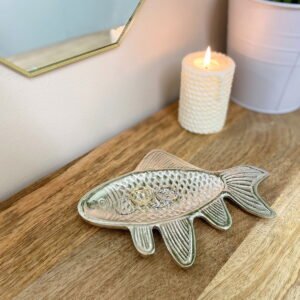 Silver Metal Fish Shape Tray 19cm