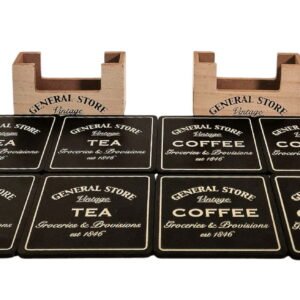 General Store Wood Coasters 4 Types 16 of Set