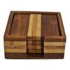 Set of 4 Wooden Coasters With Holder