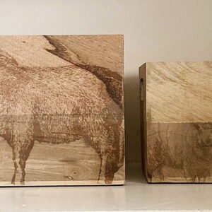 Set Of Two Engraved Sheep Crates