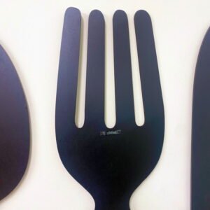 Black Three Piece Cutlery Wall Chalkboards 122cm